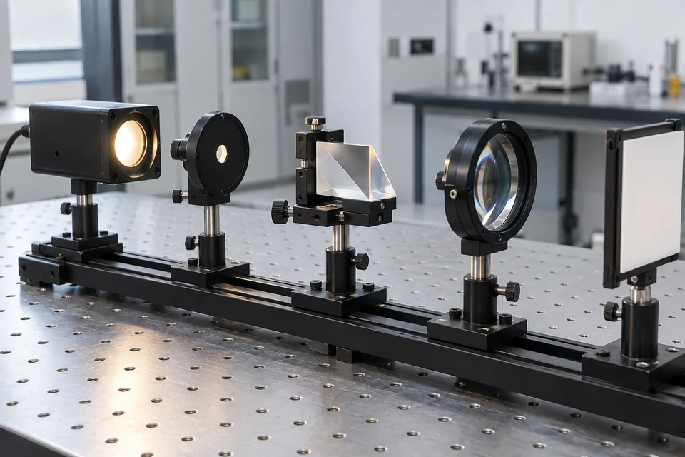 Generic mounted optical components on a precision optical bench