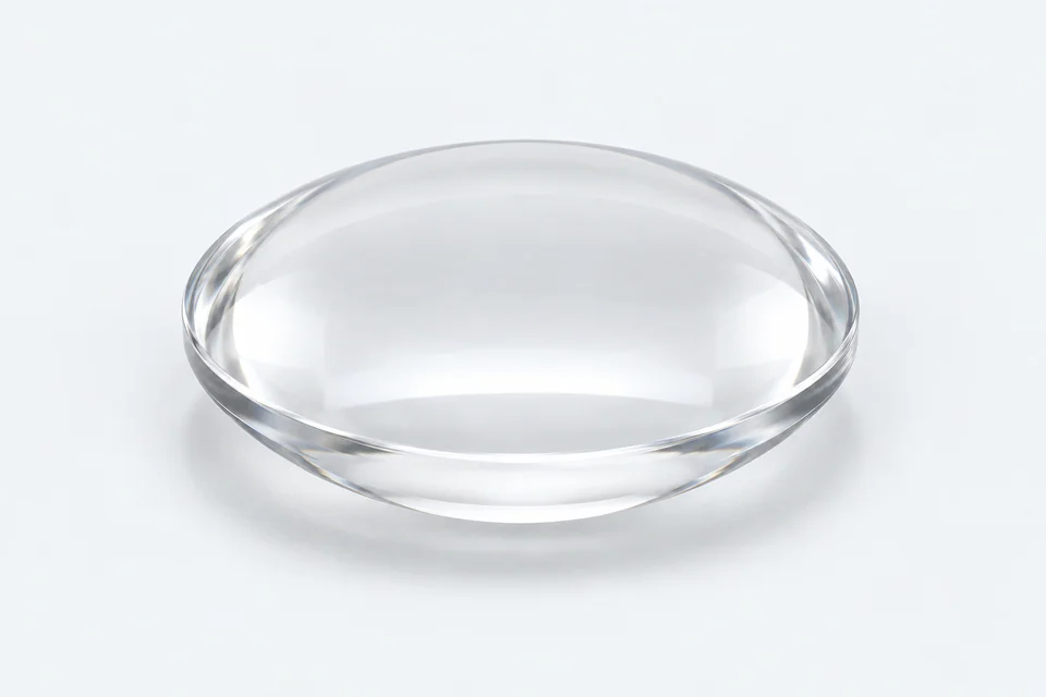 Illustrative single double-convex lens