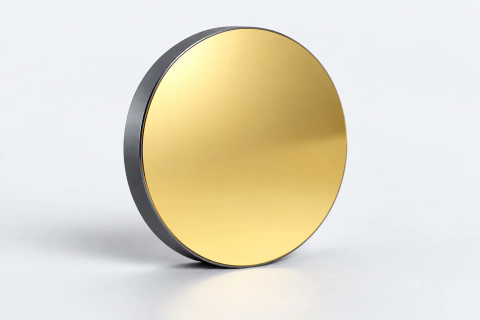 Illustrative single gold mirror