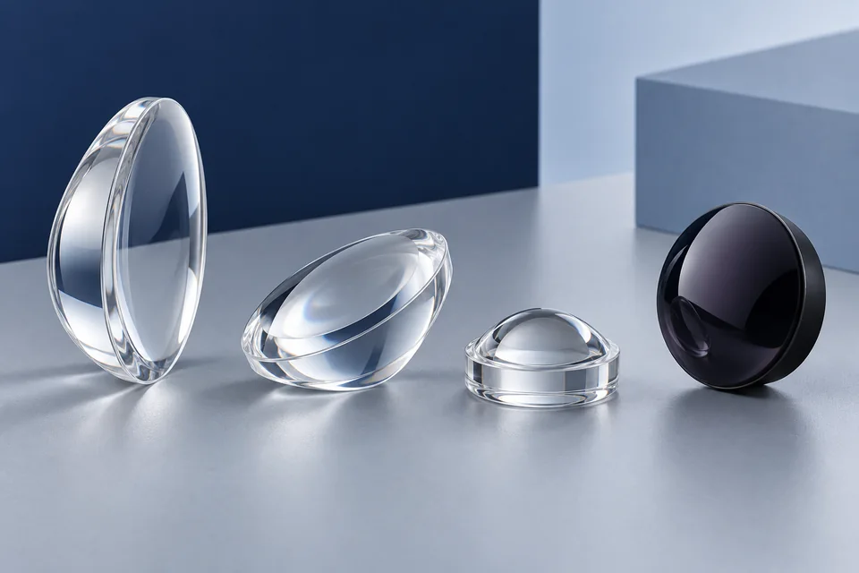 Illustrative group of clear and infrared aspheric lens forms