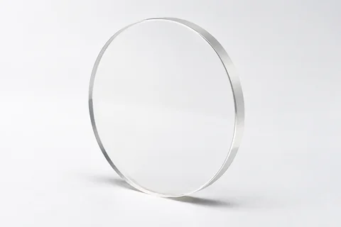 Barium fluoride optical window on a neutral background