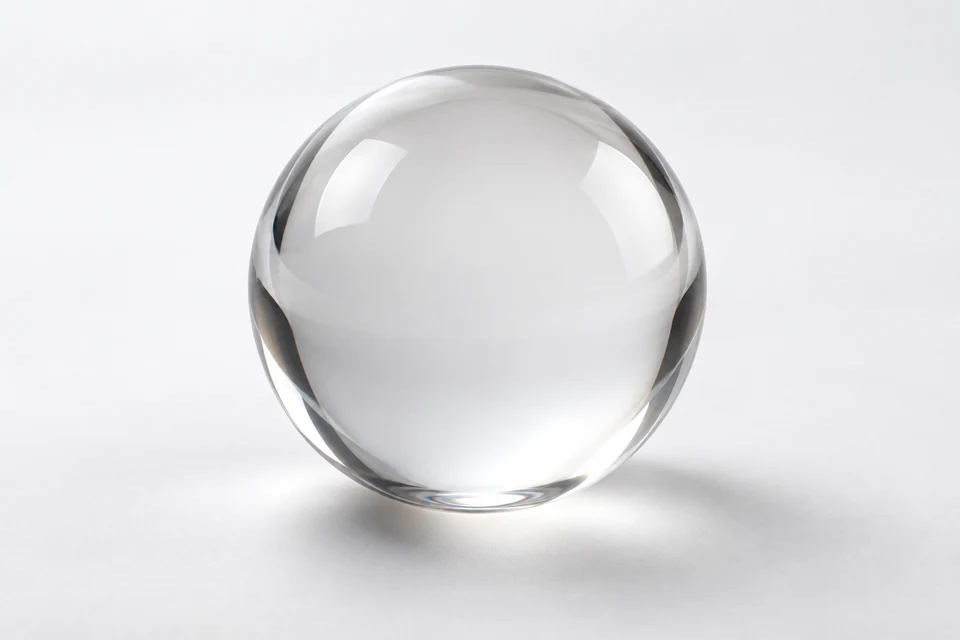 Ball lens on a neutral background