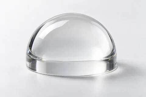 Half-ball lens on a neutral background