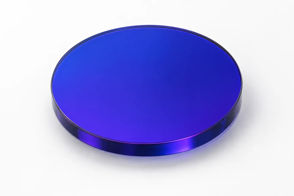 Circular laser line optical filter on a neutral background