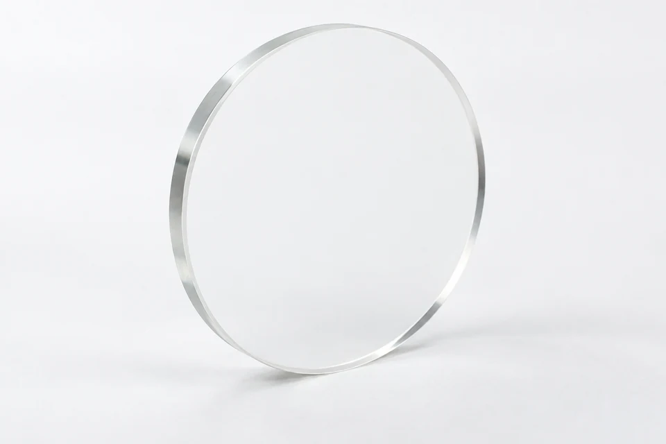 Magnesium fluoride optical window on a neutral background