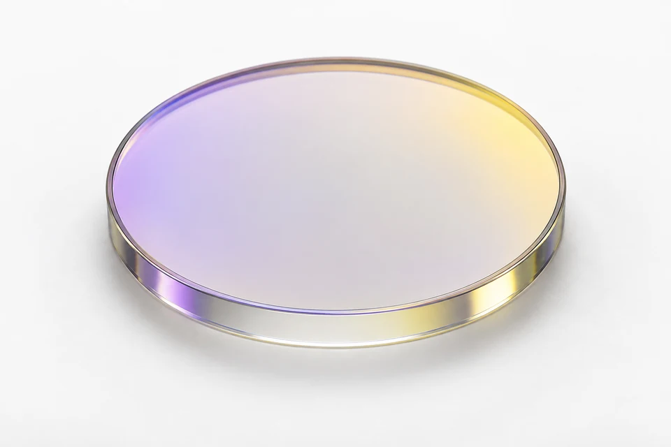 Circular notch optical filter on a neutral background