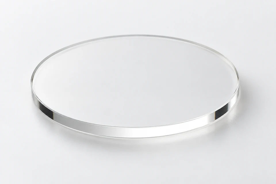 Optical flat window on a neutral background