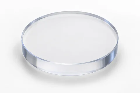 Circular sapphire disc on a neutral background