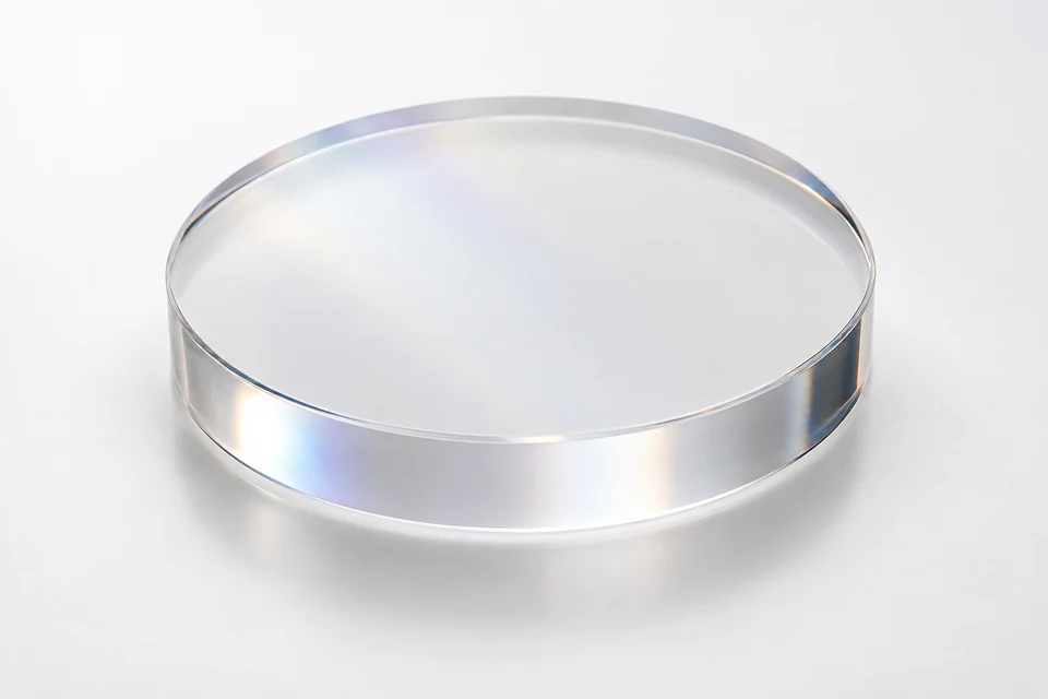 Sapphire optical flat on a neutral background