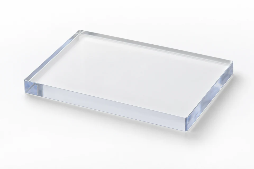 Rectangular sapphire plate on a neutral background