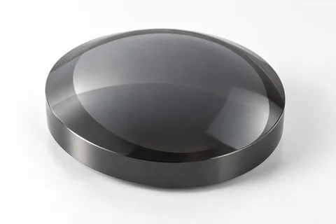 Silicon optical lens on a neutral background