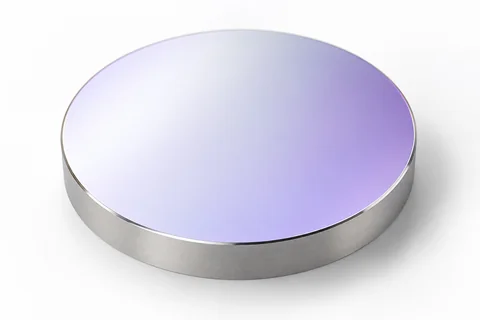 Circular ultraviolet optical mirror on a neutral background