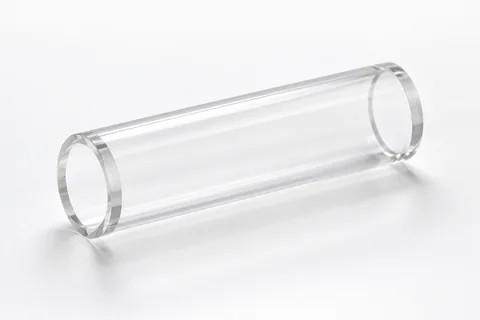 Clear UV quartz sleeve on a neutral background