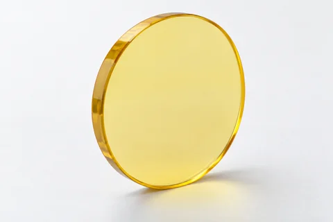 Zinc selenide optical window on a neutral background